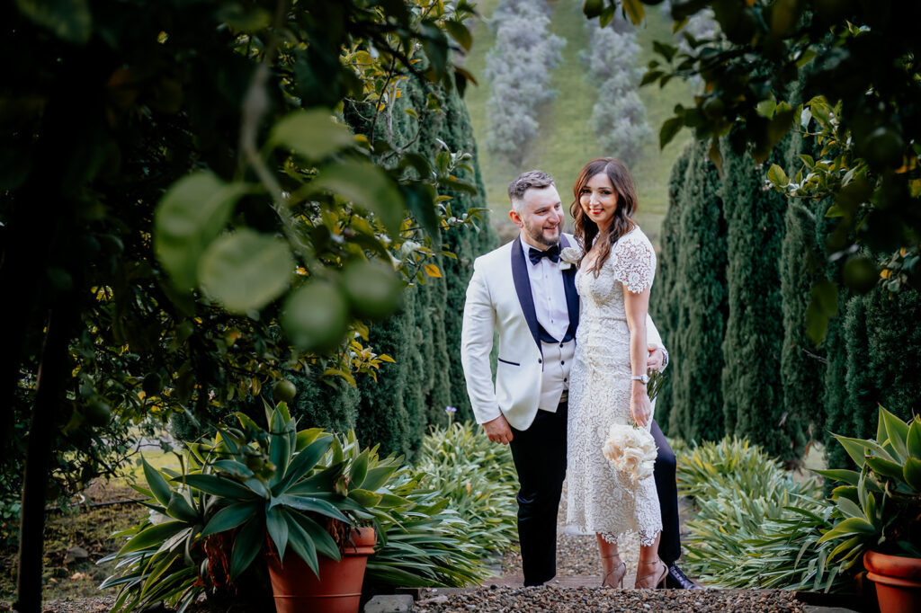 Bride and groom at Olivigna in Warrandyte