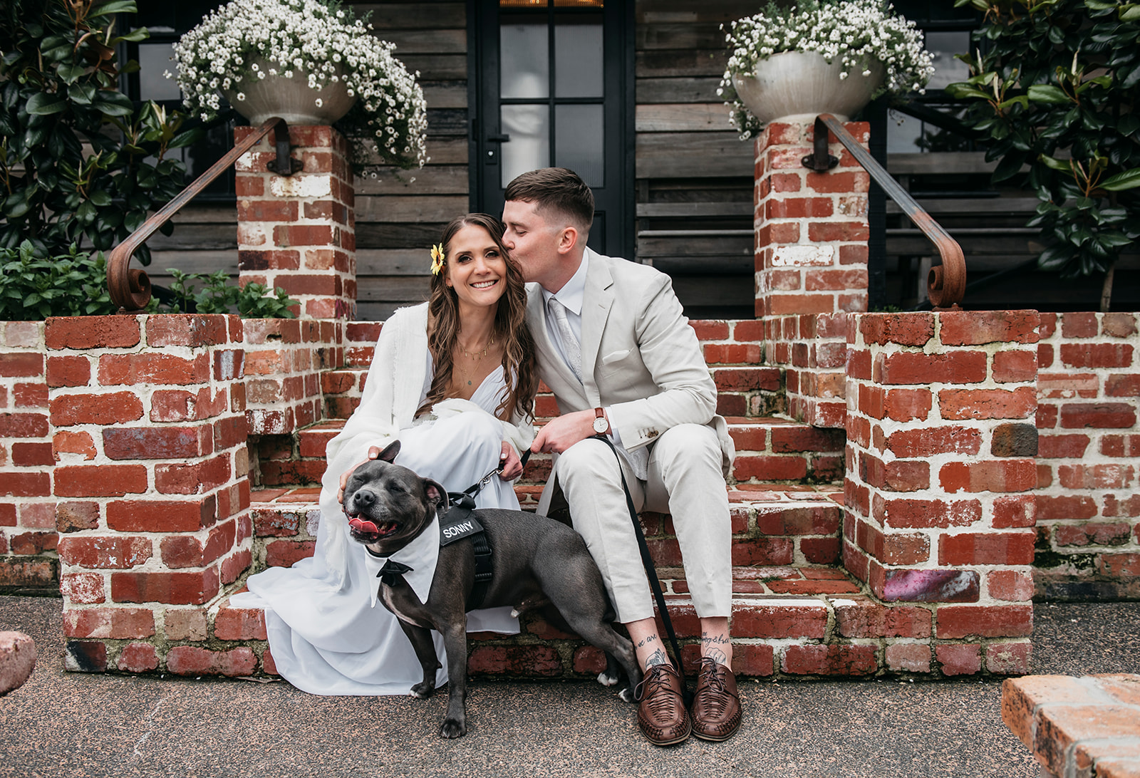 Bride-and-groom-with-dog-Acacia-Ridge-wedding